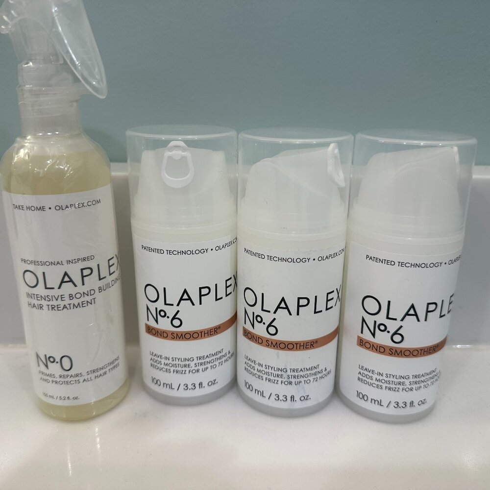 OLAPLEX No. 6 Bond Smoother - (3) New Unopened Bottles w/(1) Unopened No. 0 Trea